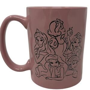 Disney Princess Pink Ceramic Coffee Mug 15oz Ariel Belle Jasmine